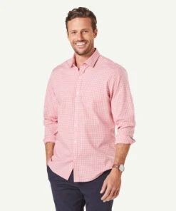 Tailored Easy Care Check Long Sleeve Shirt - RED