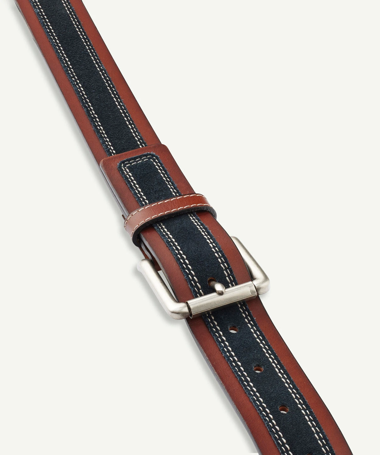 Suede Overlay Leather Belt - Tan 2 Suede Overlay Leather Belt - Tan - Image 2