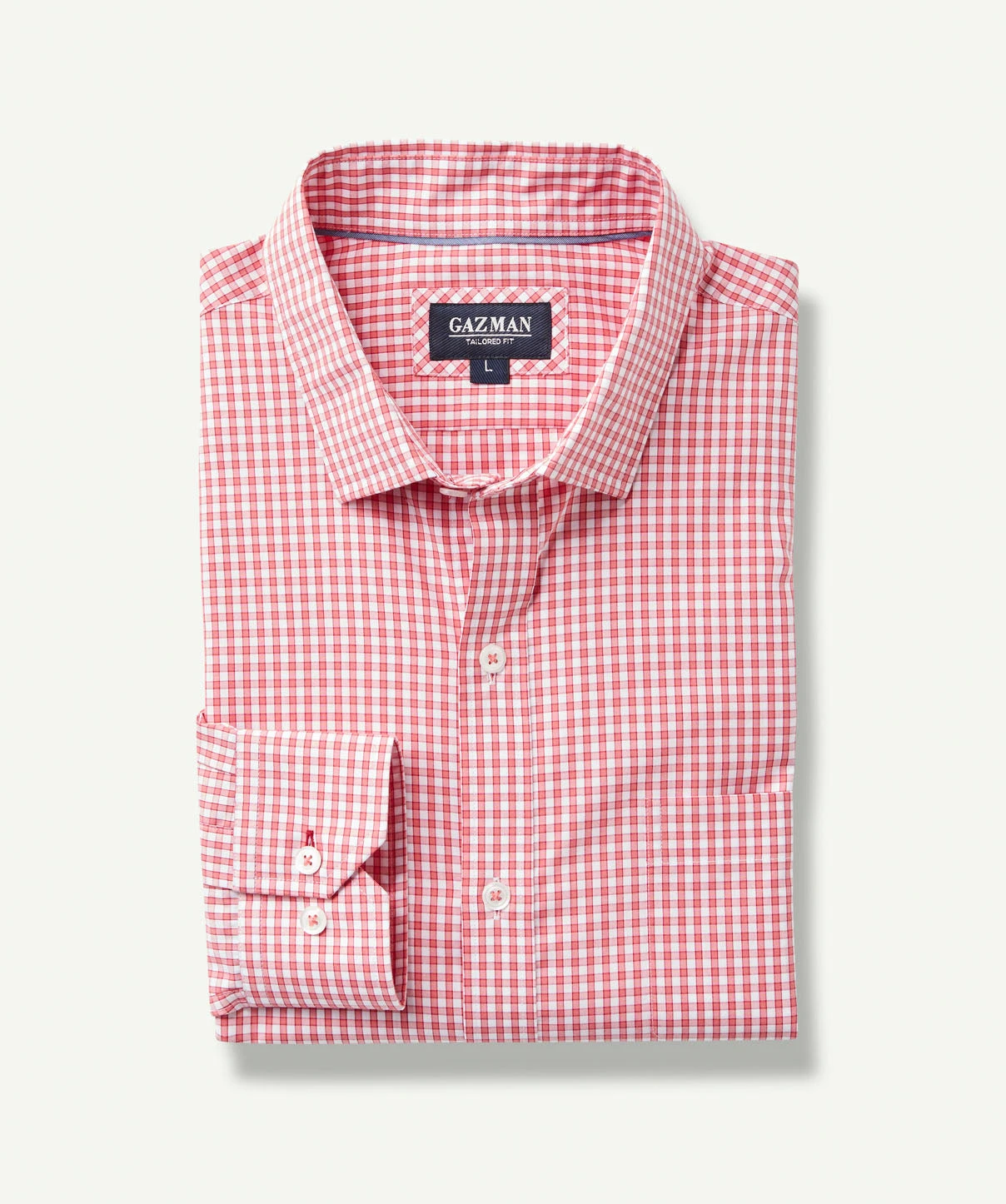 Tailored Easy Care Check Long Sleeve Shirt - RED 2 Tailored Easy Care Check Long Sleeve Shirt - RED - Image 2