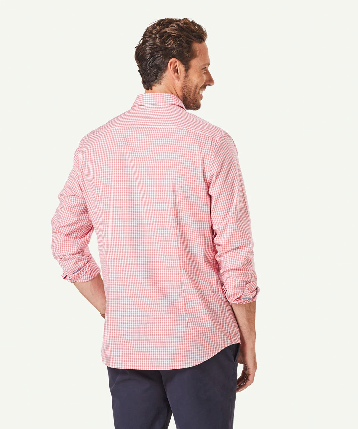 Tailored Easy Care Check Long Sleeve Shirt - RED 3 Tailored Easy Care Check Long Sleeve Shirt - RED - Image 3