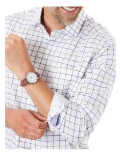 Easy Care Check Long Sleeve Twill Shirt White -Urban Edge Clothing Sales 706589200 3 1 720x928