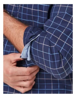 Easy Care Twill Check Long Sleeve Shirt -Urban Edge Clothing Sales 787327480 4 720x928