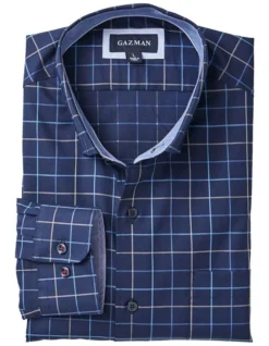 Easy Care Twill Check Long Sleeve Shirt -Urban Edge Clothing Sales 787327480 5 720x928