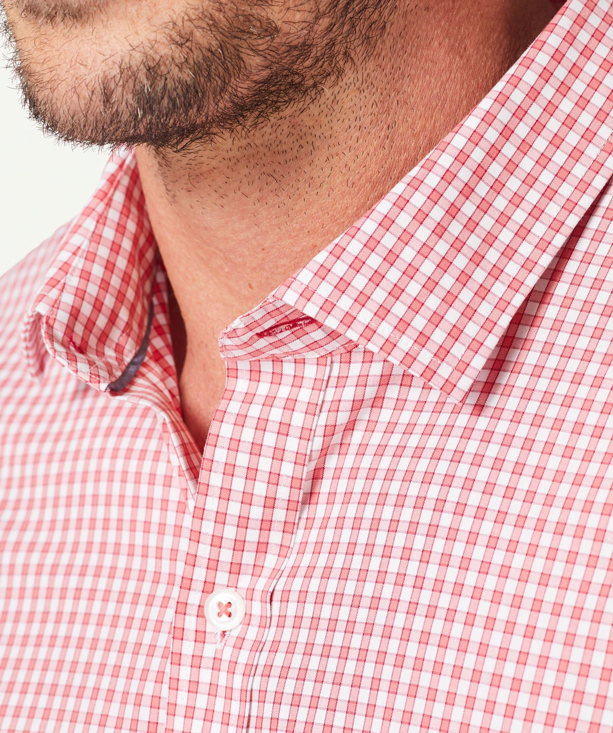 Tailored Easy Care Check Long Sleeve Shirt - RED 6 Tailored Easy Care Check Long Sleeve Shirt - RED - Image 6