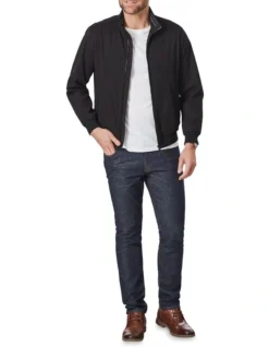 Soft Touch Harrington Bomber Jacket Black -Urban Edge Clothing Sales 847842130 4 720x928