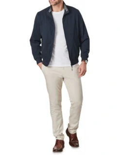 Soft Touch Harrington Bomber Jacket Navy -Urban Edge Clothing Sales 847842310 3 720x928