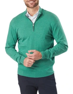 High Flex Half Zip Knit Green