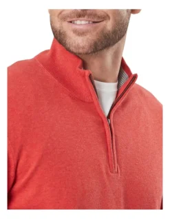 High Flex Half Zip Knit Red -Urban Edge Clothing Sales 886904200 3 720x928