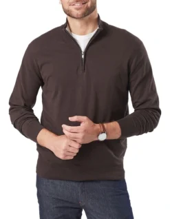 High Flex Half Zip Knit Chocolate