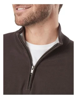 High Flex Half Zip Knit Chocolate -Urban Edge Clothing Sales 891298450 3 720x928