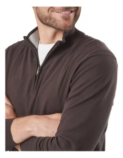 High Flex Half Zip Knit Chocolate -Urban Edge Clothing Sales 891298450 4 720x928