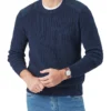 Chunky Fishermans Crew Knit French Navy