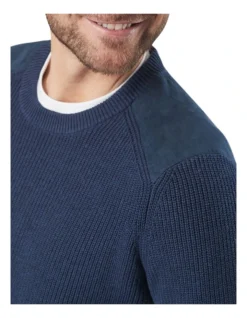 Chunky Fishermans Crew Knit French Navy 6 Chunky Fishermans Crew Knit French Navy -Urban Edge Clothing Sales 891298990 3 720x928
