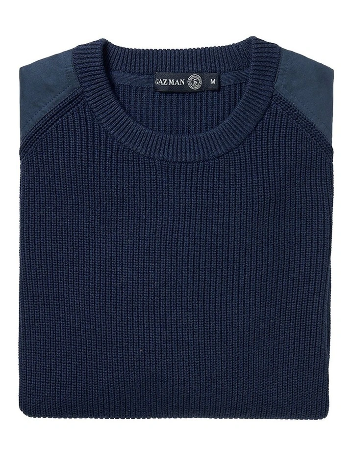 Chunky Fishermans Crew Knit French Navy 4 Chunky Fishermans Crew Knit French Navy - Image 4