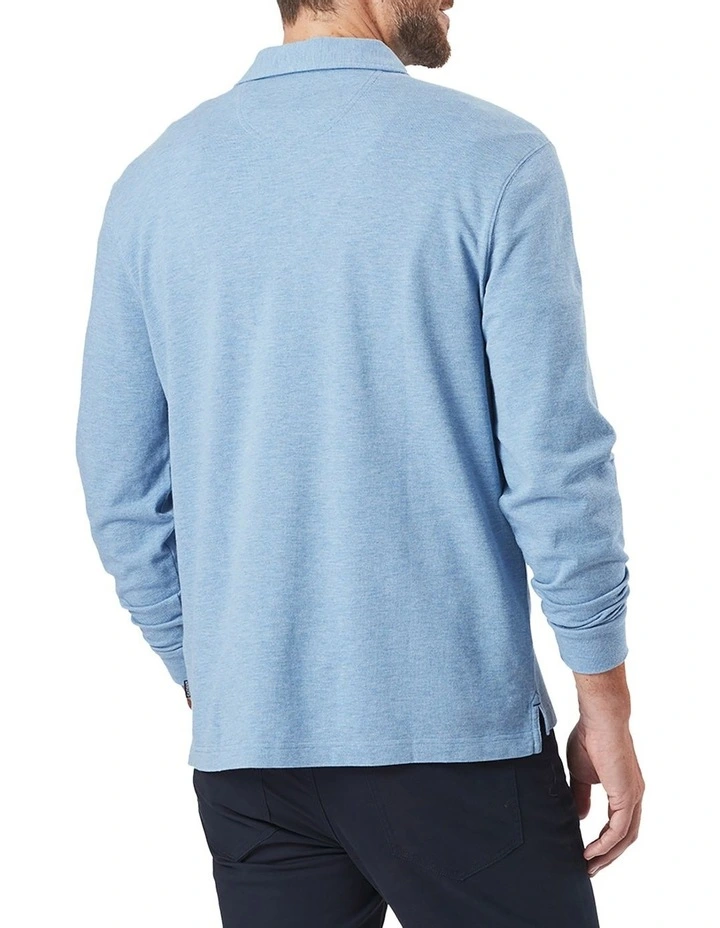 Long Sleeve Pique Polo Slate 2 Long Sleeve Pique Polo Slate - Image 2