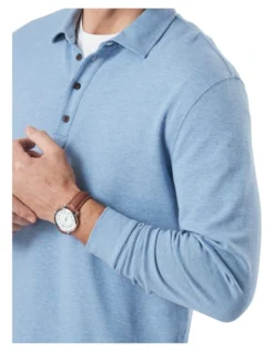 Long Sleeve Pique Polo Slate 6 Long Sleeve Pique Polo Slate -Urban Edge Clothing Sales 891300340 3 720x928