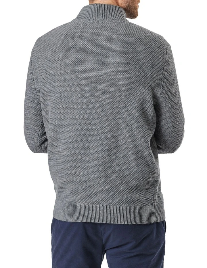 Twisted Yarn 1/2 Zip Knit Charcoal 2 Twisted Yarn 1/2 Zip Knit Charcoal - Image 2