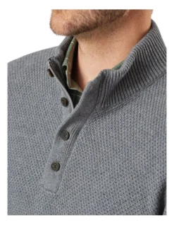 Twisted Yarn 1/2 Zip Knit Charcoal 6 Twisted Yarn 1/2 Zip Knit Charcoal -Urban Edge Clothing Sales 891435700 3 720x928