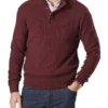 Twisted Yarn 1/2 Zip Knit Wine