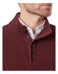 Twisted Yarn 1/2 Zip Knit Wine -Urban Edge Clothing Sales 891435970 3 720x928