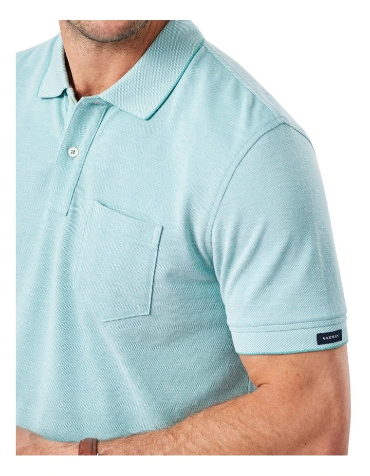 Oxford Pocket Polo In Green 3 Oxford Pocket Polo In Green - Image 3