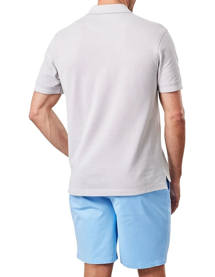 Oxford Pocket Polo In Pale Grey 2 Oxford Pocket Polo In Pale Grey - Image 2