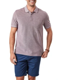 Oxford Pocket Polo In Burgundy