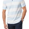 Bold Stripe Polo In Blue Melange