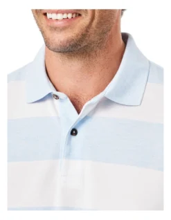 Bold Stripe Polo In Blue Melange -Urban Edge Clothing Sales 930700540 3 720x928