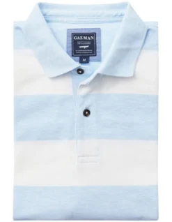 Bold Stripe Polo In Blue Melange -Urban Edge Clothing Sales 930700540 4 720x928