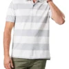 Bold Stripe Polo In Grey Melange