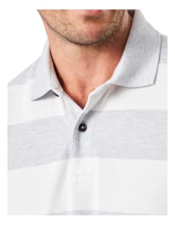 Bold Stripe Polo In Grey Melange -Urban Edge Clothing Sales 930700630 3 720x928