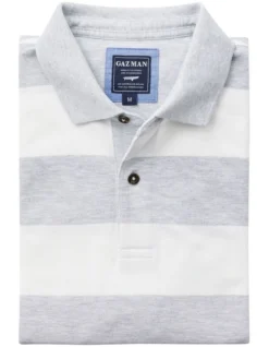 Bold Stripe Polo In Grey Melange -Urban Edge Clothing Sales 930700630 4 720x928