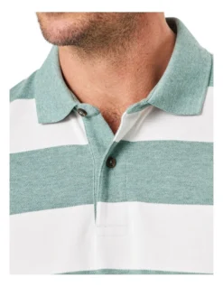 Bold Stripe Polo In Green -Urban Edge Clothing Sales 930700720 3 720x928