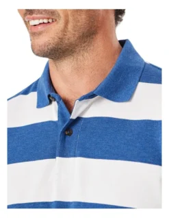 Bold Stripe Polo In Denim -Urban Edge Clothing Sales 930700810 3 720x928