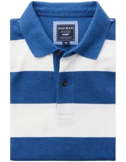 Bold Stripe Polo In Denim -Urban Edge Clothing Sales 930700810 4 720x928