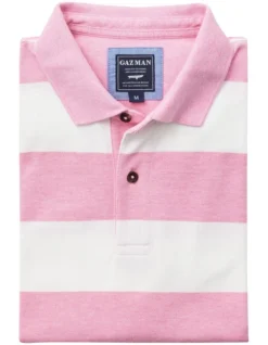 Bold Stripe Polo In Pink -Urban Edge Clothing Sales 930700900 4 720x928