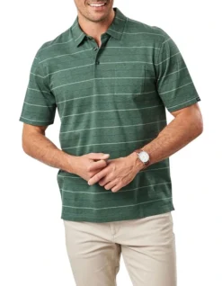 Smart Jacquard Stripe Polo In Green