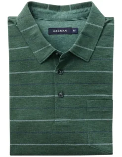 Smart Jacquard Stripe Polo In Green -Urban Edge Clothing Sales 930701170 4 720x928