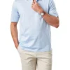 Smart Jacquard Grid Polo In Sky Blue