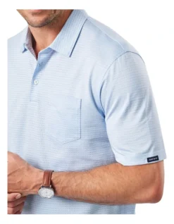 Smart Jacquard Grid Polo In Sky Blue -Urban Edge Clothing Sales 930701350 3 720x928