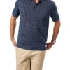 Smart Jacquard Grid Polo In Navy