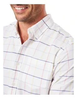 Casual Oxford Check Long Sleeve Shirt In White 6 Casual Oxford Check Long Sleeve Shirt In White -Urban Edge Clothing Sales 930702430 3 720x928