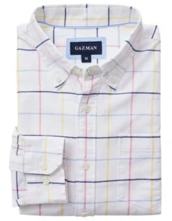 Casual Oxford Check Long Sleeve Shirt In White 7 Casual Oxford Check Long Sleeve Shirt In White -Urban Edge Clothing Sales 930702430 4 720x928