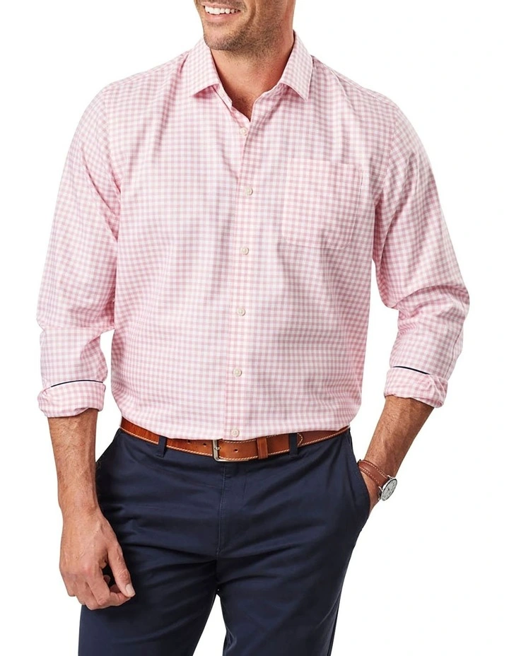 Non-Iron Check Long Sleeve Shirt In Pink 1 Non-Iron Check Long Sleeve Shirt In Pink