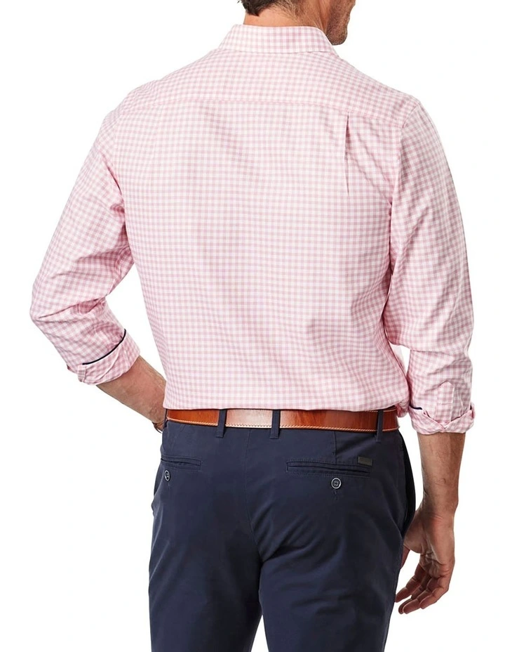 Non-Iron Check Long Sleeve Shirt In Pink 2 Non-Iron Check Long Sleeve Shirt In Pink - Image 2
