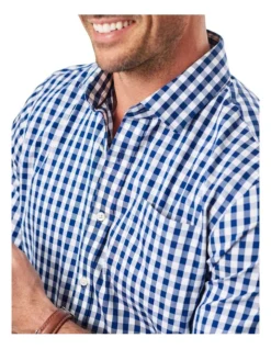 Non-Iron Oxford Check Long Sleeve Shirt In Navy 6 Non-Iron Oxford Check Long Sleeve Shirt In Navy -Urban Edge Clothing Sales 930703600 3 720x928