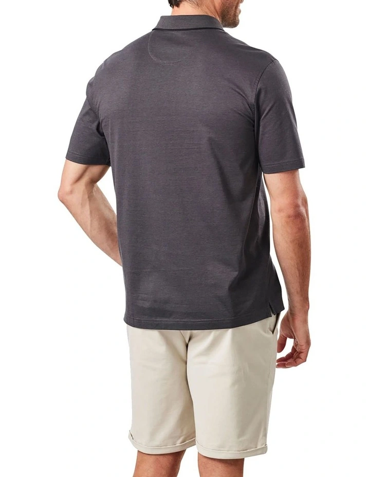 Smart Jacquard Pique Polo In Dark Olive 2 Smart Jacquard Pique Polo In Dark Olive - Image 2