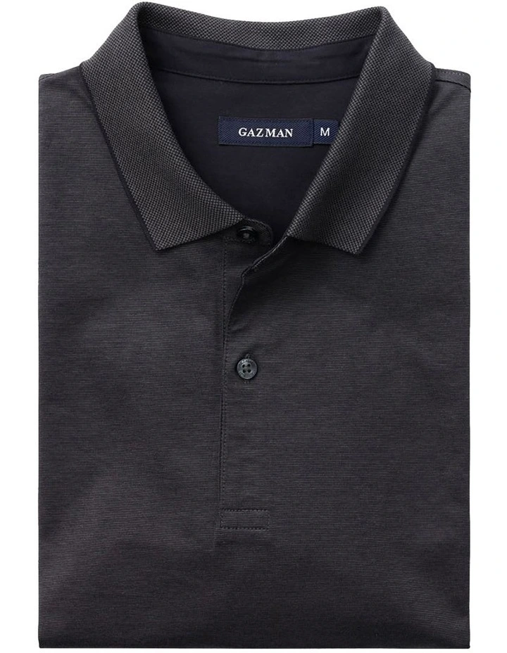 Smart Jacquard Pique Polo In Dark Olive 4 Smart Jacquard Pique Polo In Dark Olive - Image 4