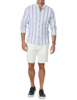 Tailored Linen Blend Stripe Long Sleeve Shirt In Pale Blue 9 Tailored Linen Blend Stripe Long Sleeve Shirt In Pale Blue -Urban Edge Clothing Sales 930762010 4 1 720x928